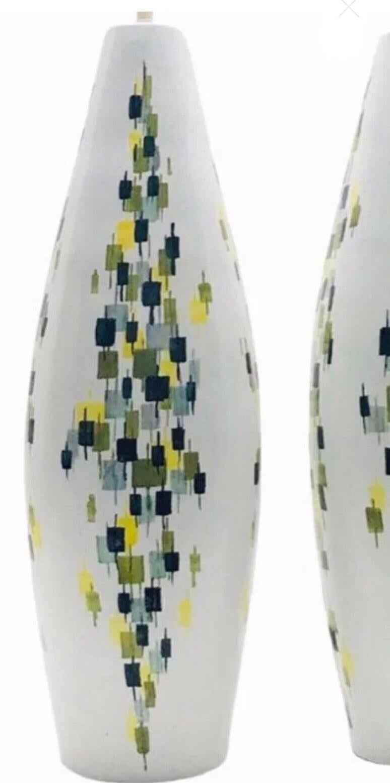 XX secolo 1950 Coppia di enormi lampade da tavolo Aldo Londi Bitossi Raymor Mid Century Modern Italia in vendita