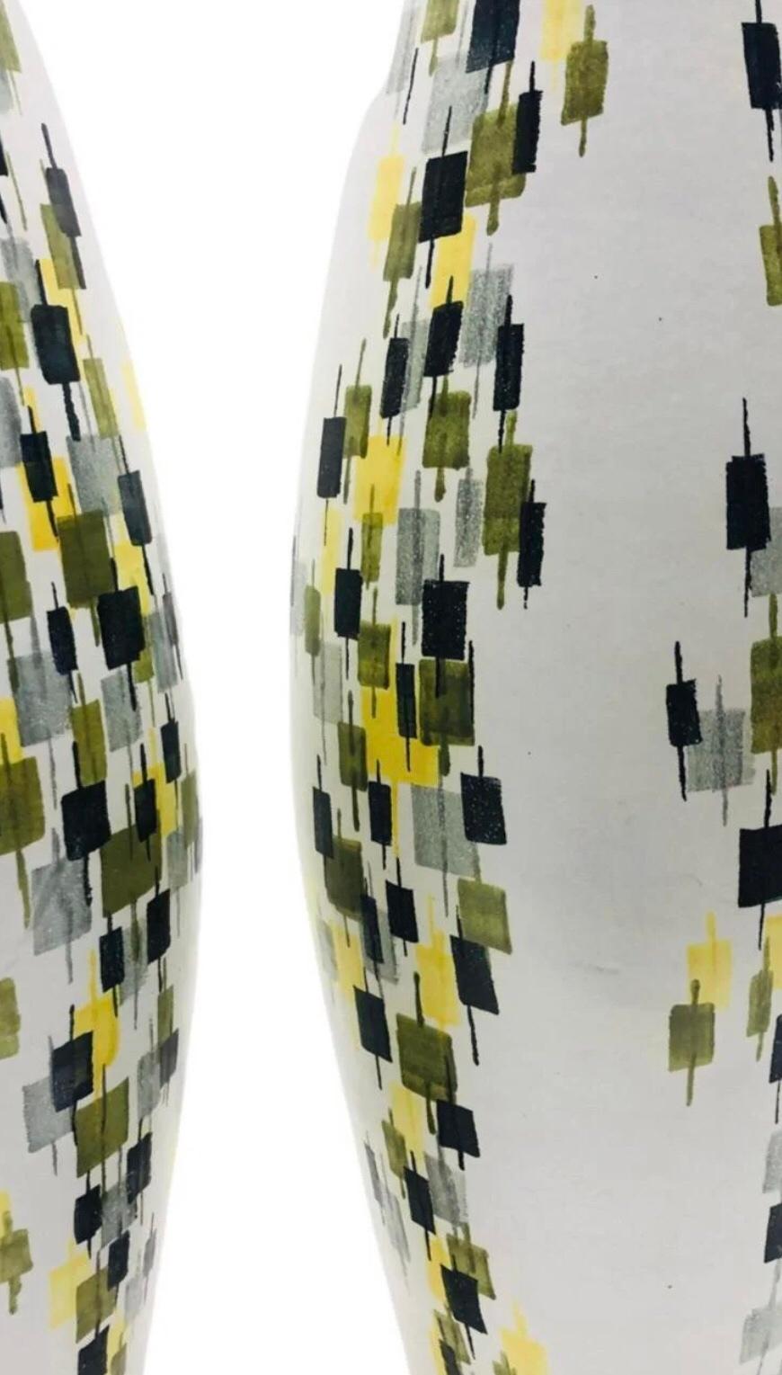 Metallo 1950 Coppia di enormi lampade da tavolo Aldo Londi Bitossi Raymor Mid Century Modern Italia in vendita
