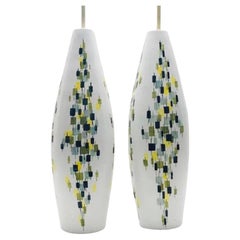 1950s Pair Huge Aldo Londi Bitossi Raymor Mid Century Modern Table Lamp Italy