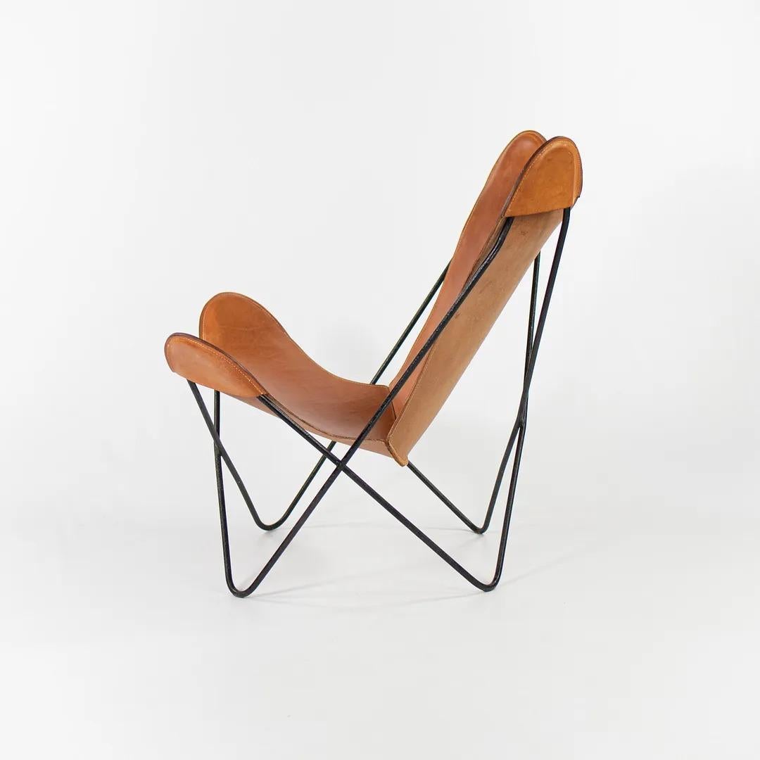 Modern 1950s Pair Knoll Leather Butterfly Chairs Jorge Ferrari Hardoy Bonet and Kurchan For Sale