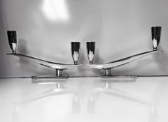 Pair of Midcentury Mexican Sterling Candlesticks Candelabra Juventino Reyes