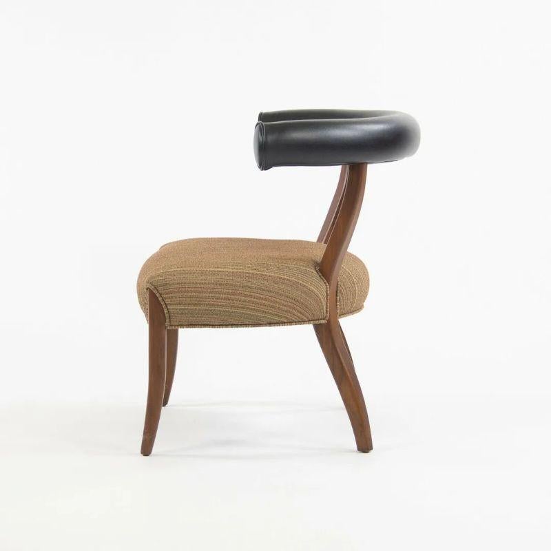 1950's Pair Mid Century Modern Danish Walnut Upholstered Barrel Arm Chairs (amerikanisch) im Angebot
