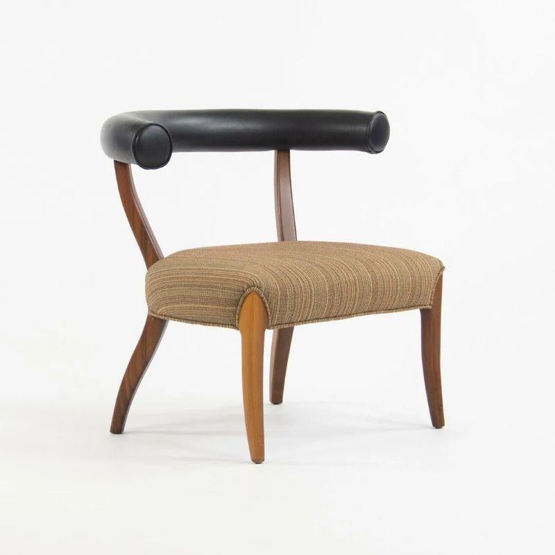 1950's Pair Mid Century Modern Danish Walnut Upholstered Barrel Arm Chairs (Stoff) im Angebot