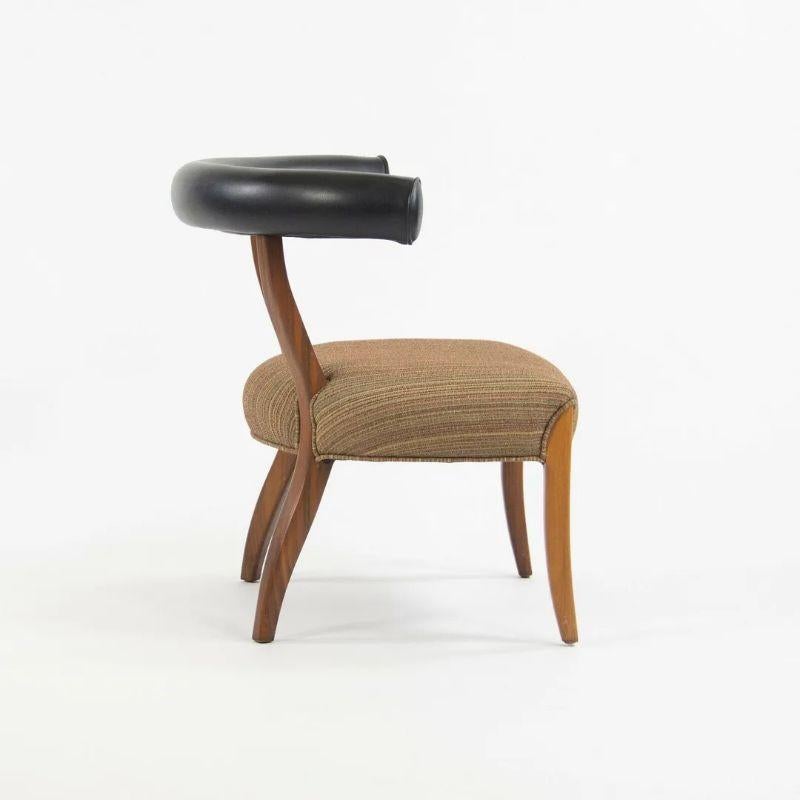 1950's Pair Mid Century Modern Danish Walnut Upholstered Barrel Arm Chairs im Angebot 1