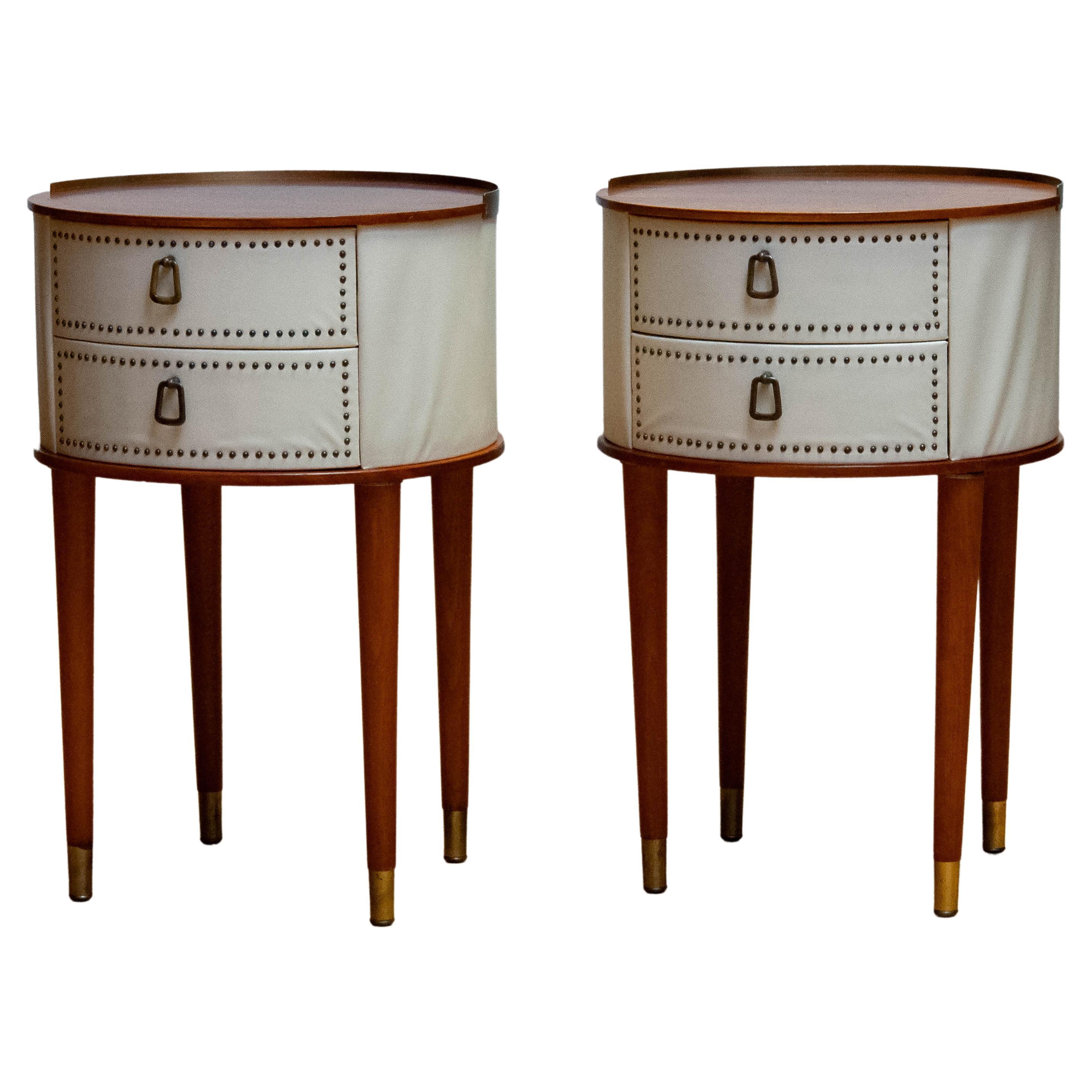 1950s Pair Nailed Swedish Night Stands By Halvdan Pettersson For Tibro