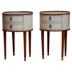 Vintage 1950s Pair Nailed Swedish Night Stands By Halvdan Pettersson For Tibro