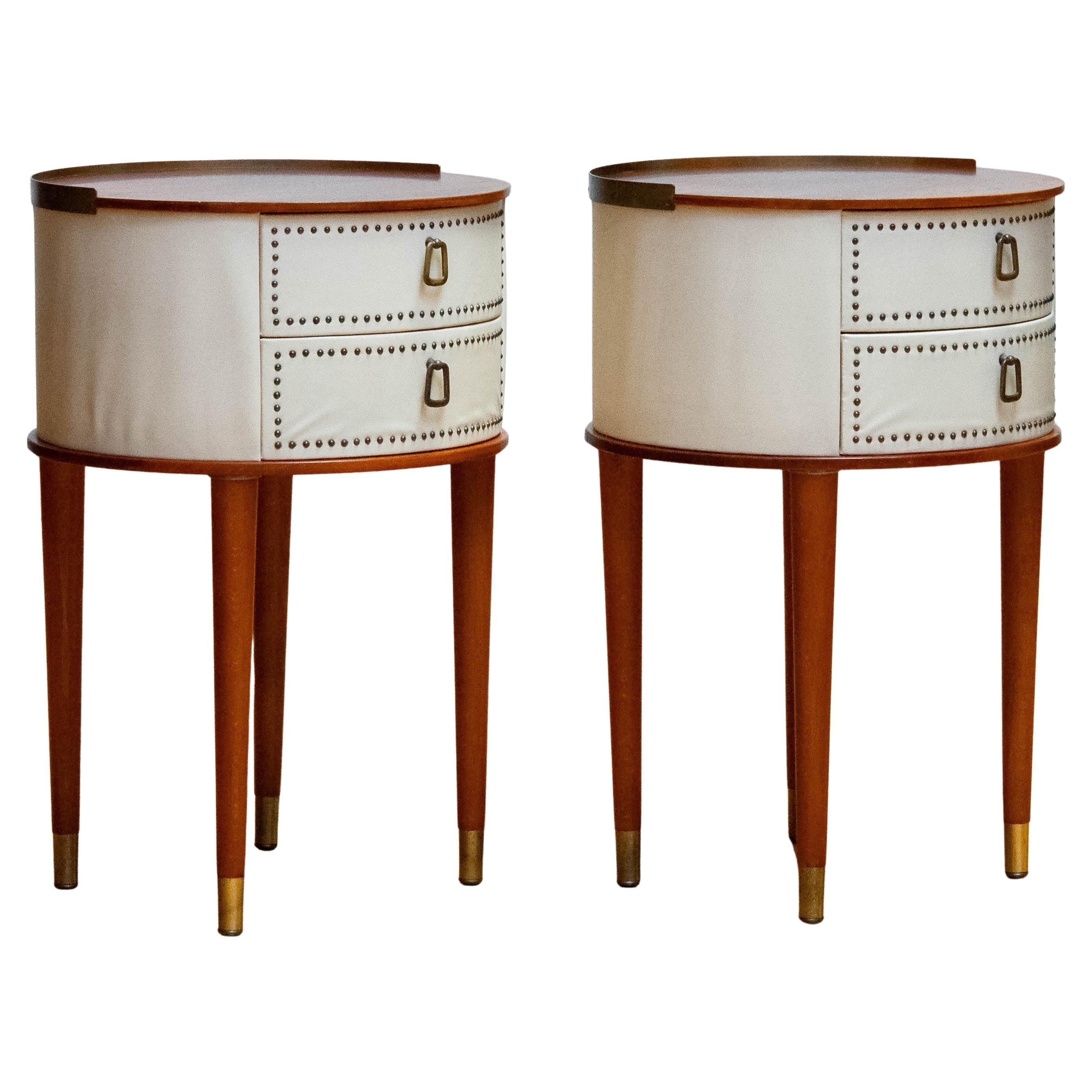 1950s Pair Nailed Swedish Night Stands By Halvdan Pettersson For Tibro