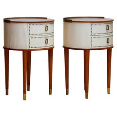 Vintage 1950s Pair Nailed Swedish Night Stands By Halvdan Pettersson For Tibro