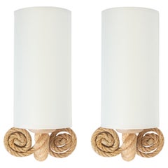 1950s Pair of Adrien Audoux Et Frida Minet Rope Sconces