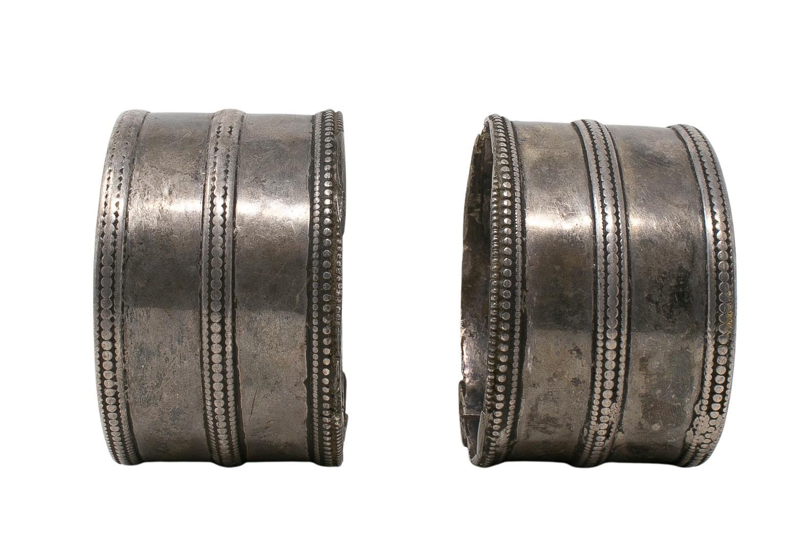 Silver 1950s Pair of African Ethnic Bracelets For Sale