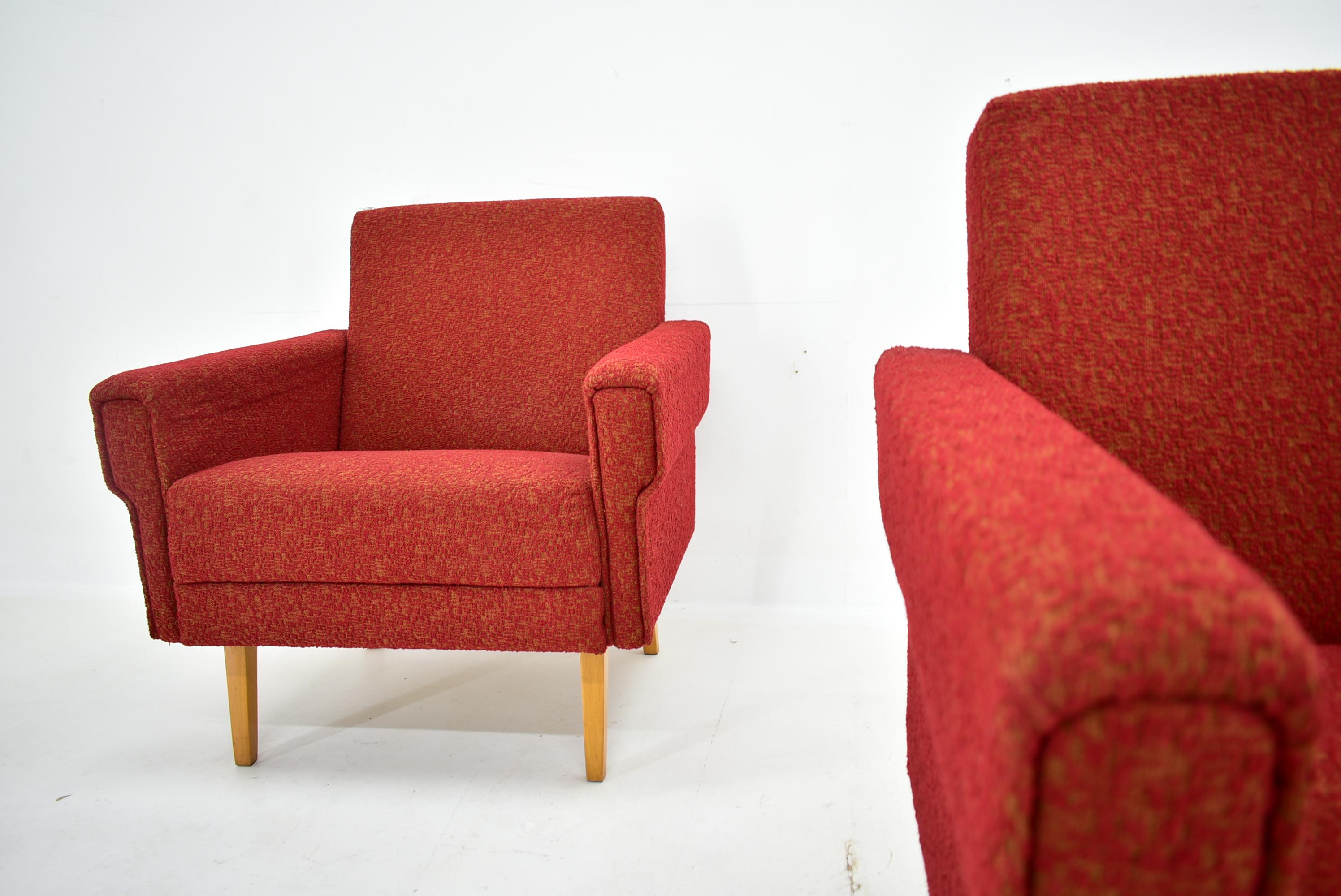 1950s Pair of Armchair, Czechoslovakia In Good Condition For Sale In Praha, CZ