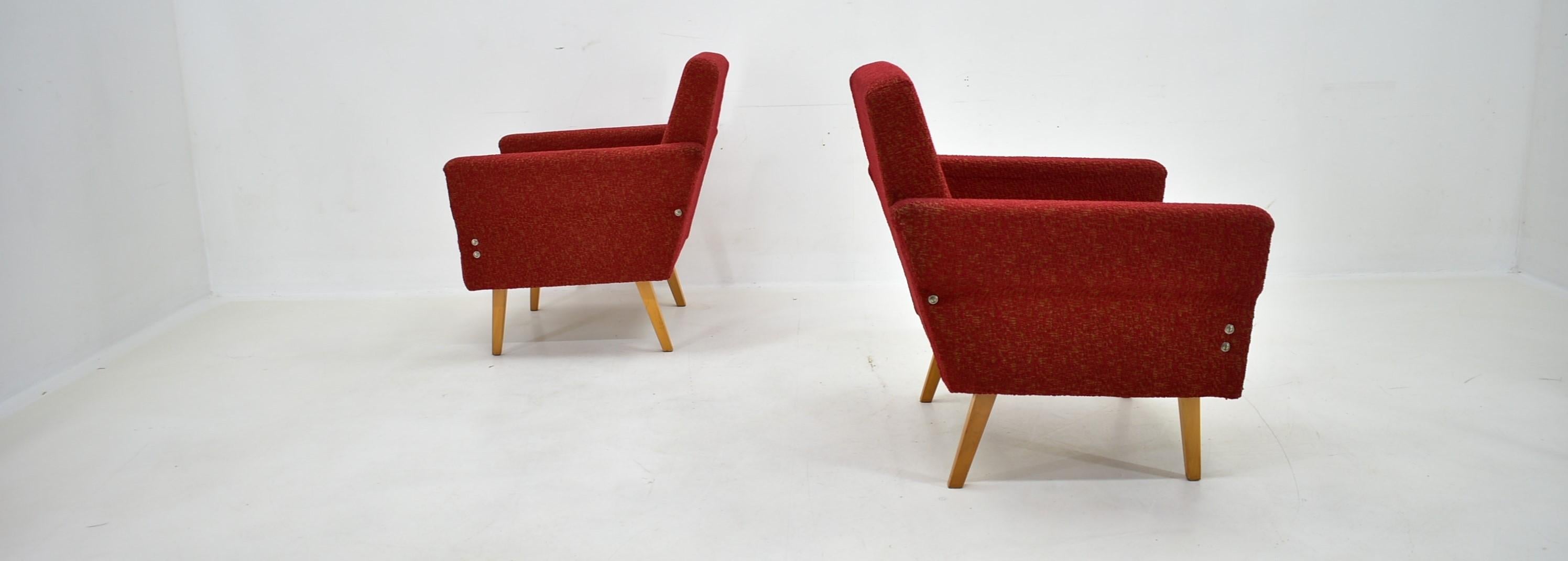 Mid-20th Century 1950s Pair of Armchair, Czechoslovakia For Sale