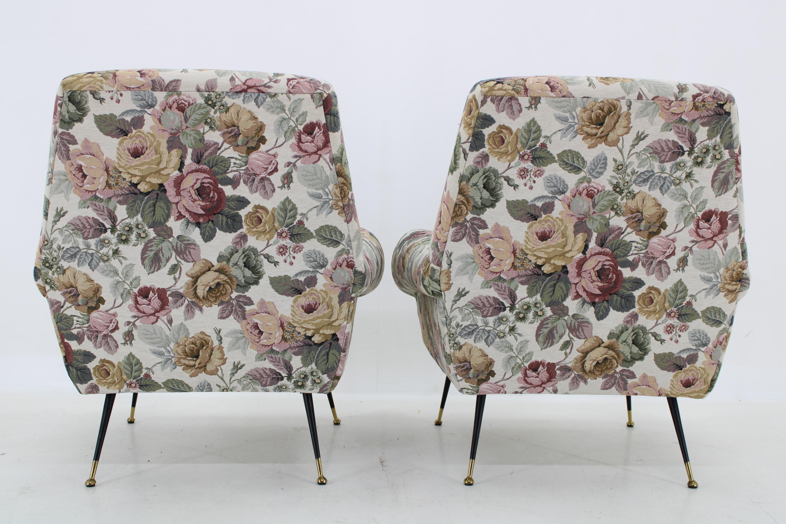 Fabric 1950s Pair of Armchair, Italy For Sale