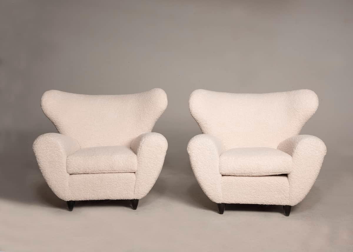 Modern 1950s Pair of Armchairs Attributed to Guglielmo Ulrich For Sale