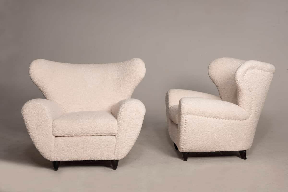 Italian 1950s Pair of Armchairs Attributed to Guglielmo Ulrich For Sale