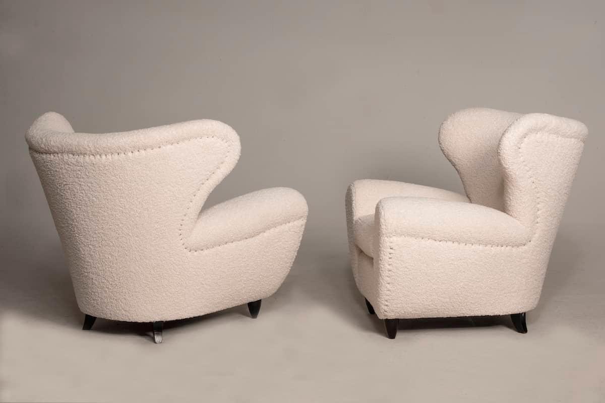 Mid-20th Century 1950s Pair of Armchairs Attributed to Guglielmo Ulrich For Sale
