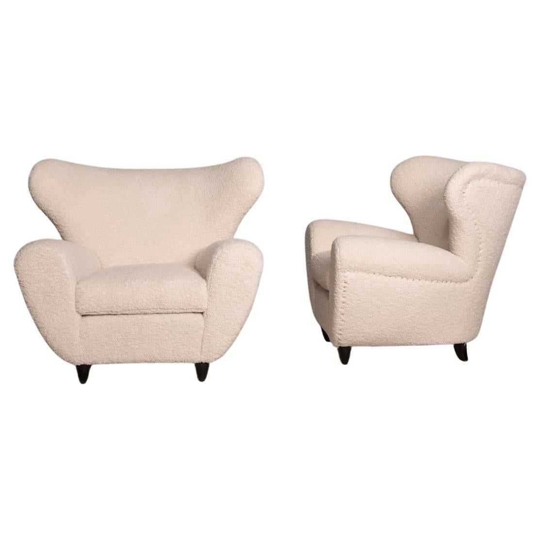 1950s Pair of Armchairs Attributed to Guglielmo Ulrich