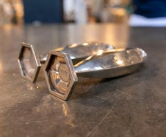 1950s Pair of Art Deco Salt and Pepper Shakers in Sterling Silver International