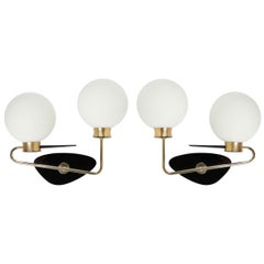 1950s Pair of Asymmetrical Arlus Sconces