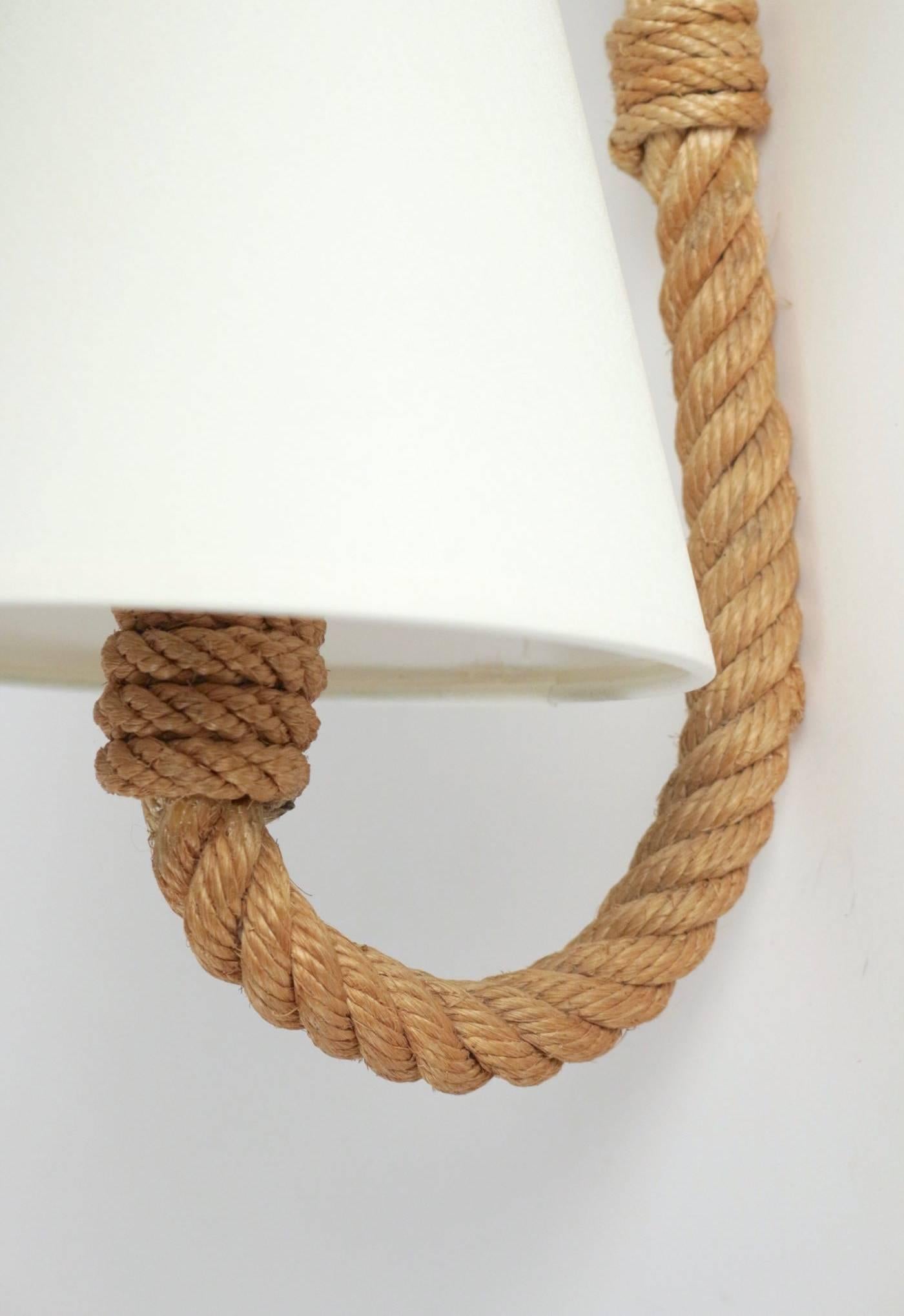 1950s Pair of Audoux and Minet Rope Sconces In Good Condition In Saint-Ouen, FR