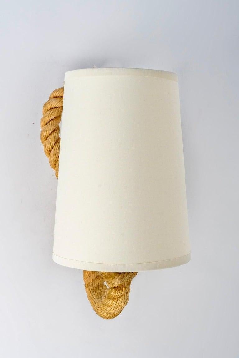 1950s Pair of Audoux and Minet Rope Sconces For Sale 1