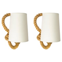 1950s Pair of Audoux and Minet Rope Sconces
