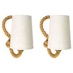 1950s Pair of Audoux and Minet Rope Sconces