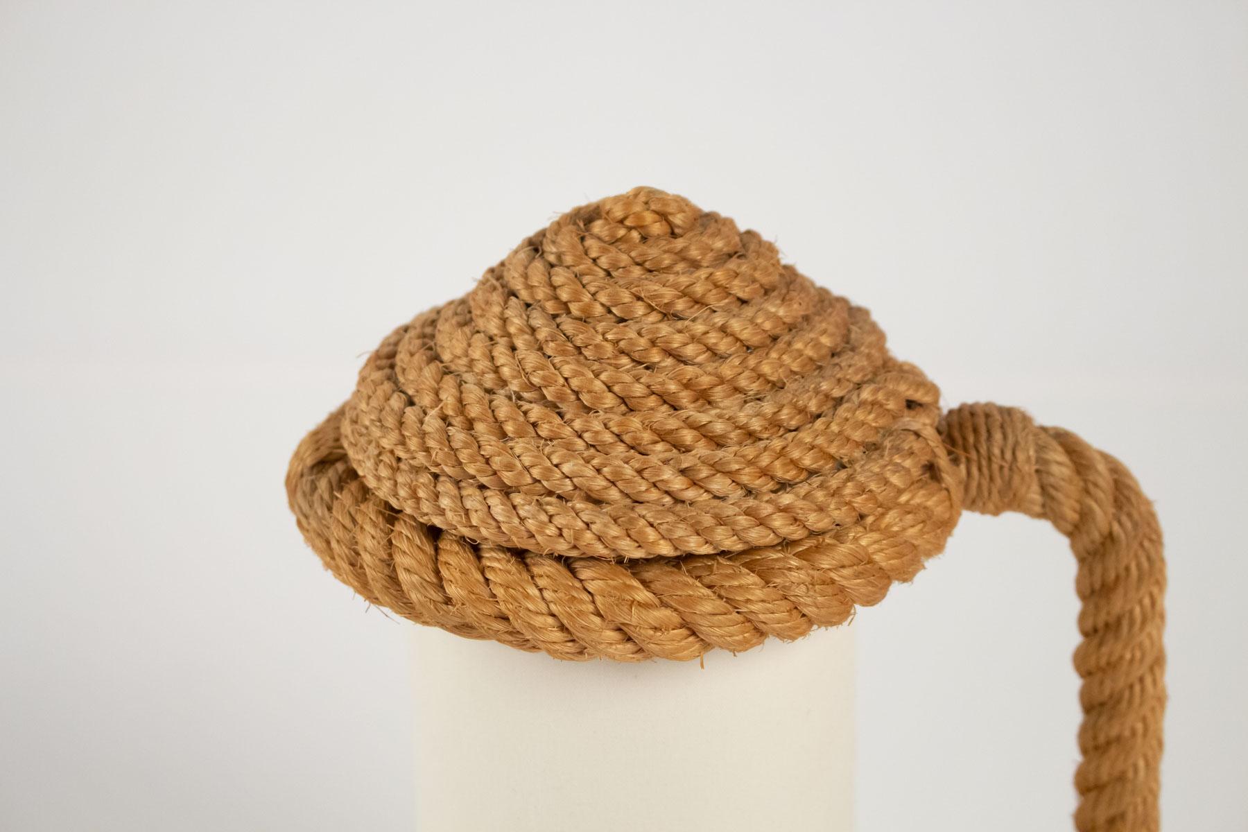 French 1950s Pair of Audoux & Minet Rope Table Lanterns