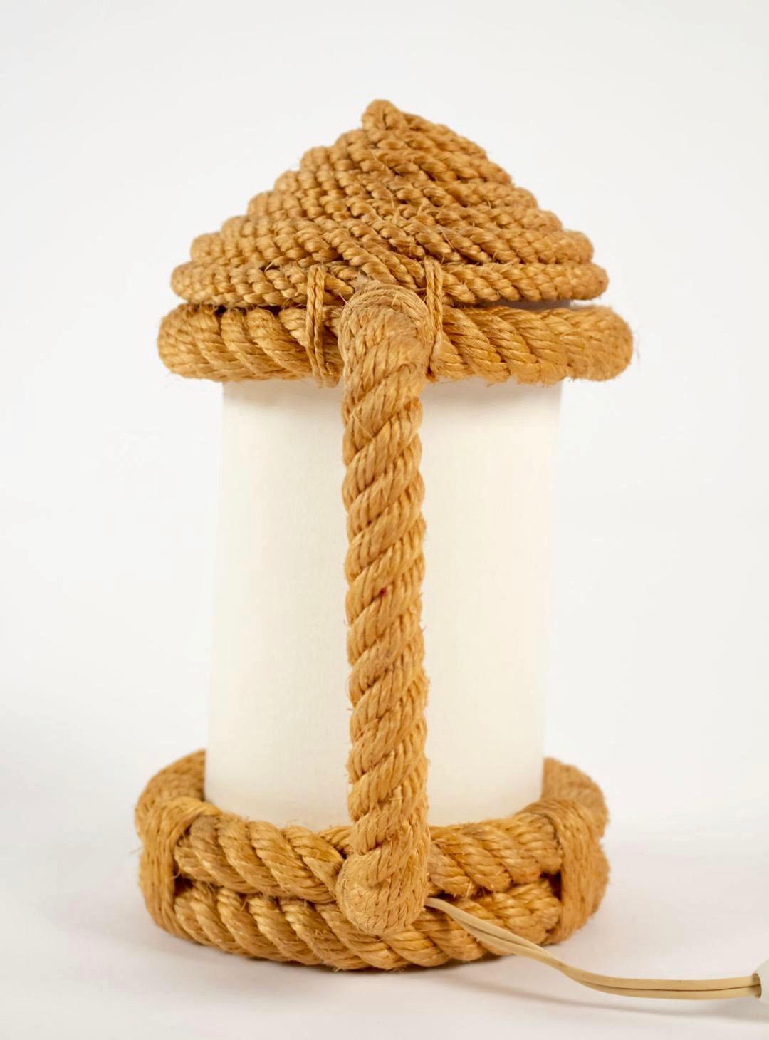 1950s Pair of Audoux & Minet Rope Table Lanterns 1