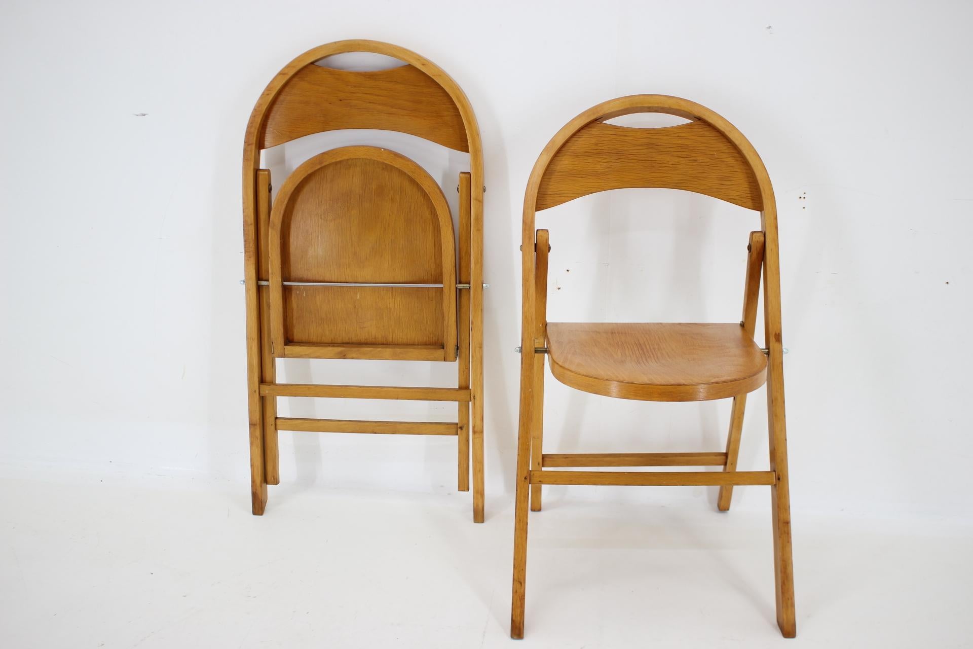1950s Pair of B751 Folding Chair from Thonet/Ligna, Czechoslovakia For Sale 12