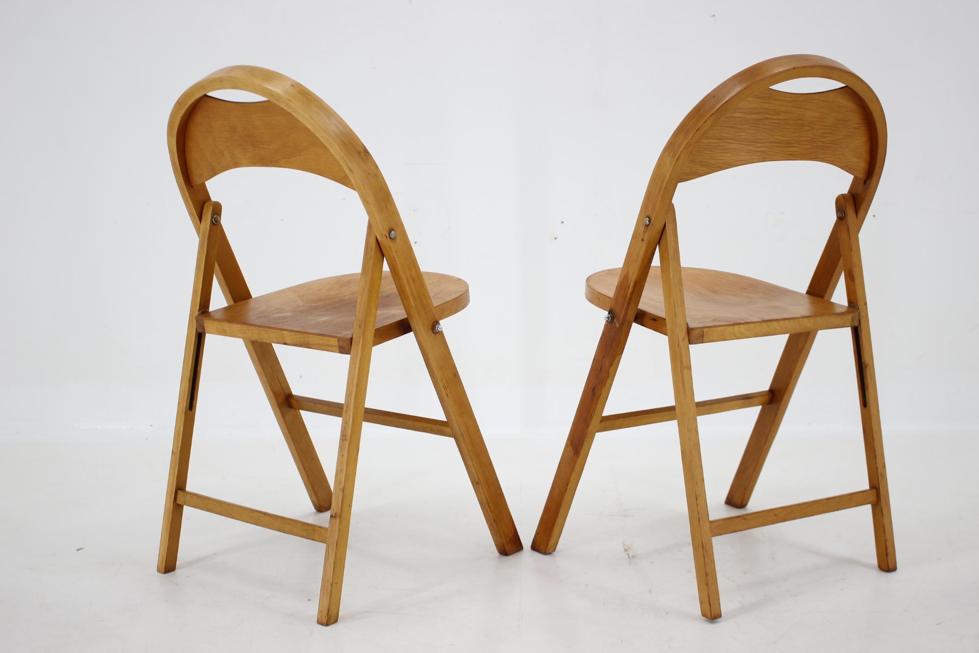 1950s Pair of B751 Folding Chair from Thonet/Ligna, Czechoslovakia For Sale 1