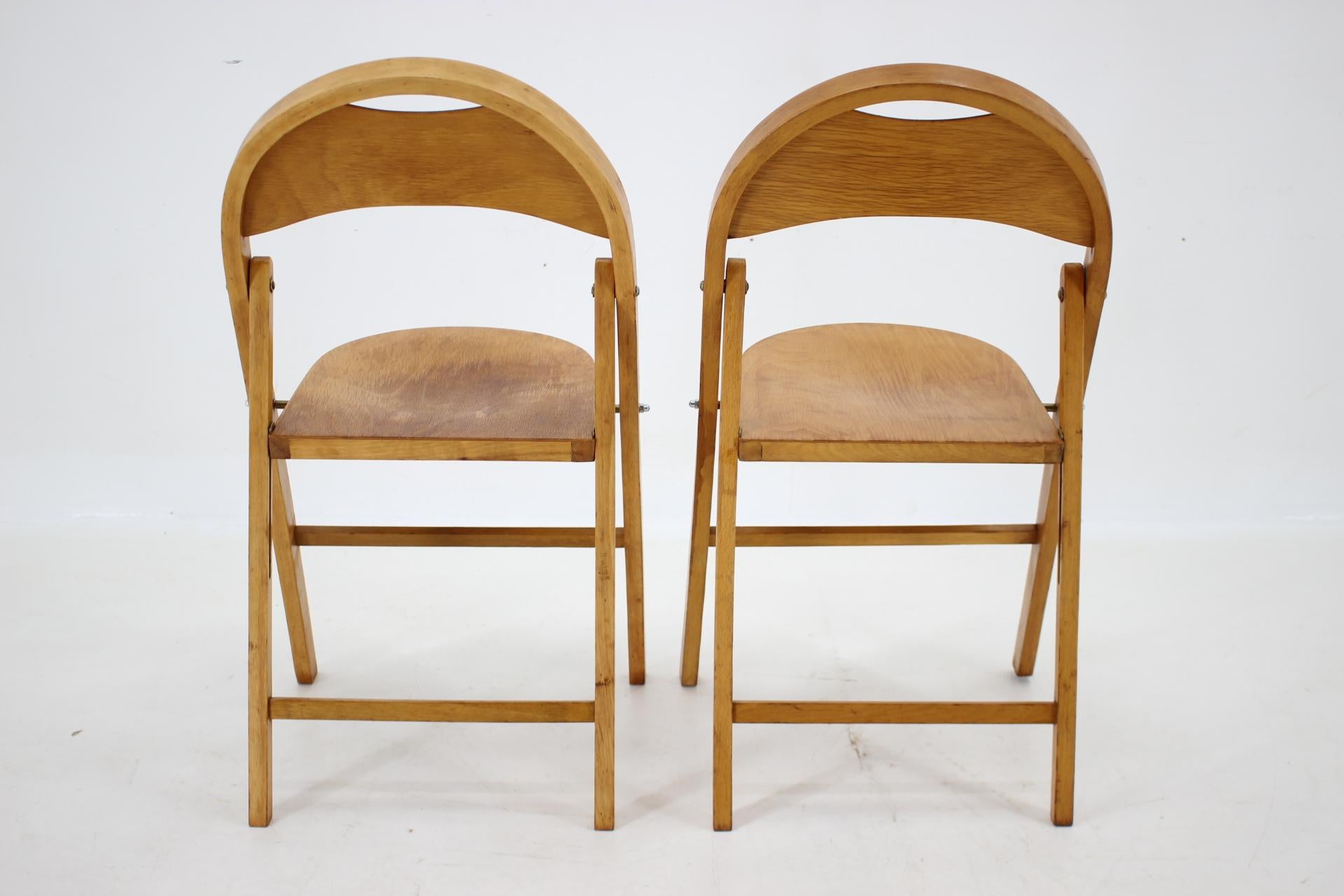 1950s Pair of B751 Folding Chair from Thonet/Ligna, Czechoslovakia For Sale 2