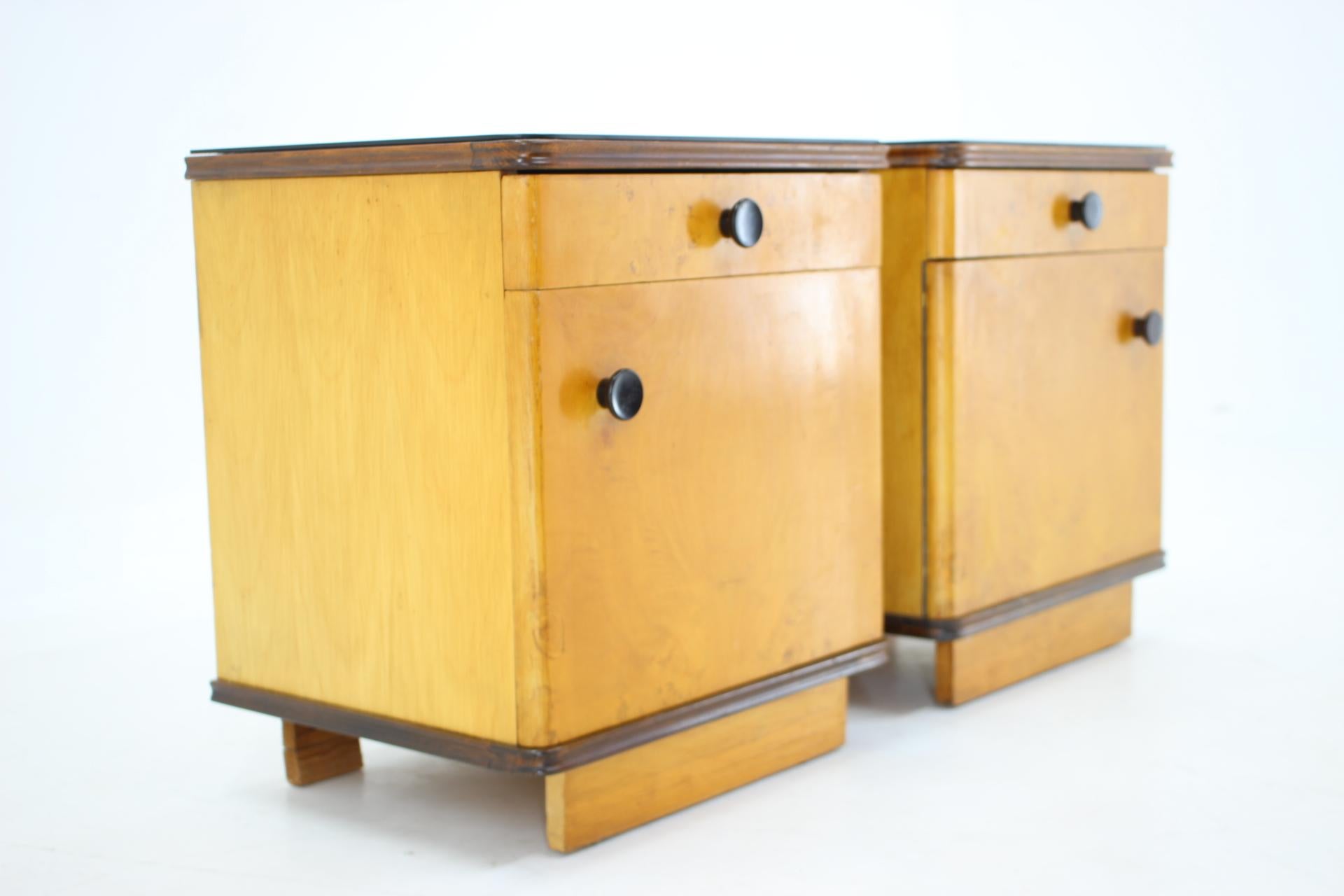 1950s Pair of Bedside Tables, Czechoslovakia In Good Condition For Sale In Praha, CZ