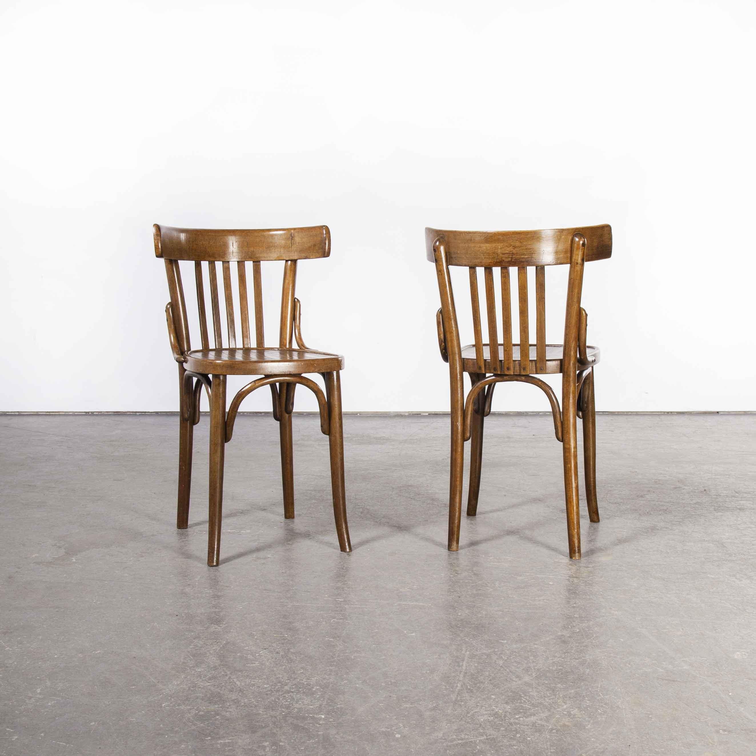 1950's Pair of Bentwood Dining Chairs, Dark Walnut 1