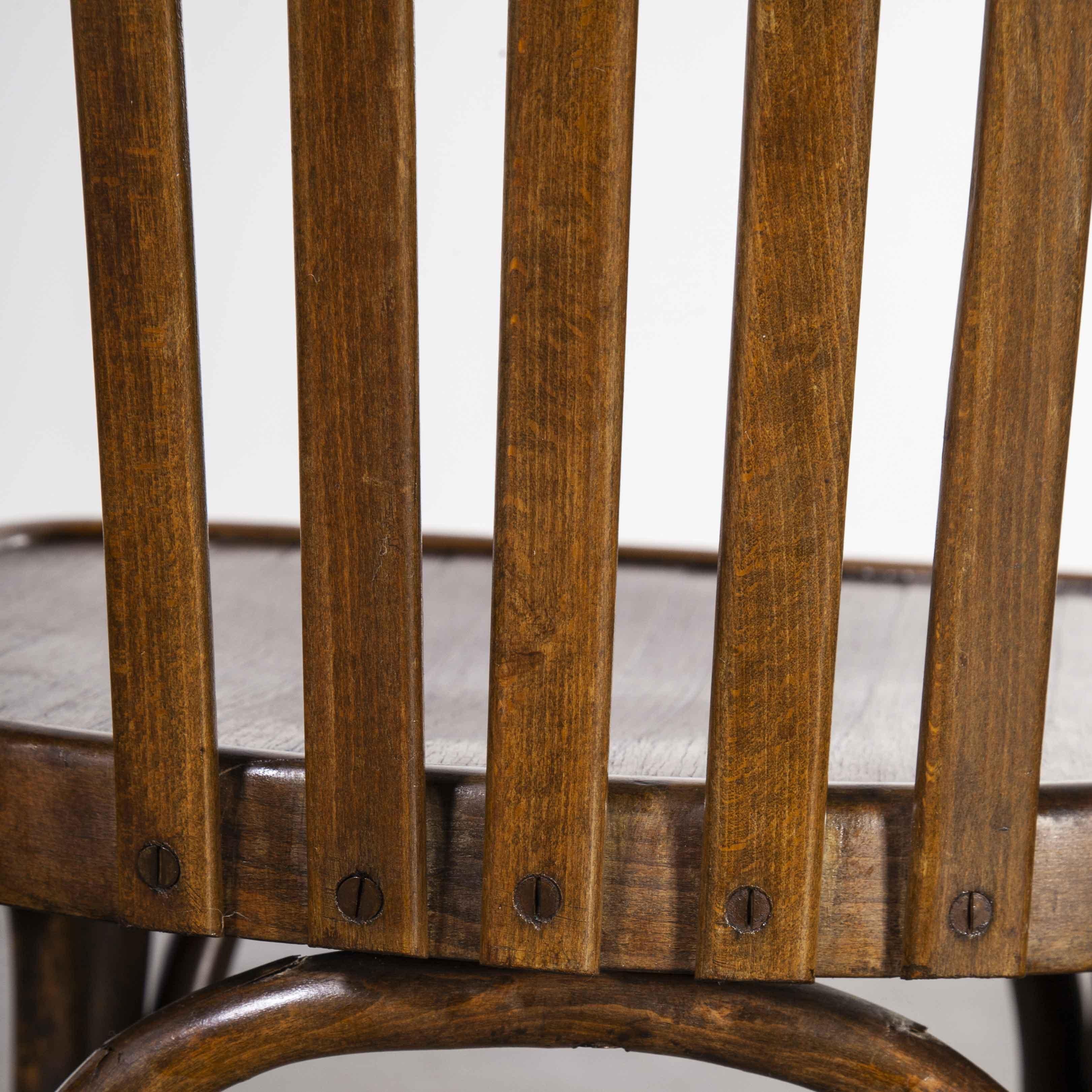 1950's Pair of Bentwood Dining Chairs, Dark Walnut 3