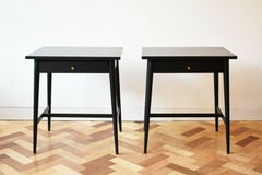 1950s Pair of Black Side Tables for Planner Group Designed by Paul McCobb