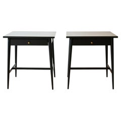1950s Pair of Black Side Tables for Planner Group Designed by Paul McCobb