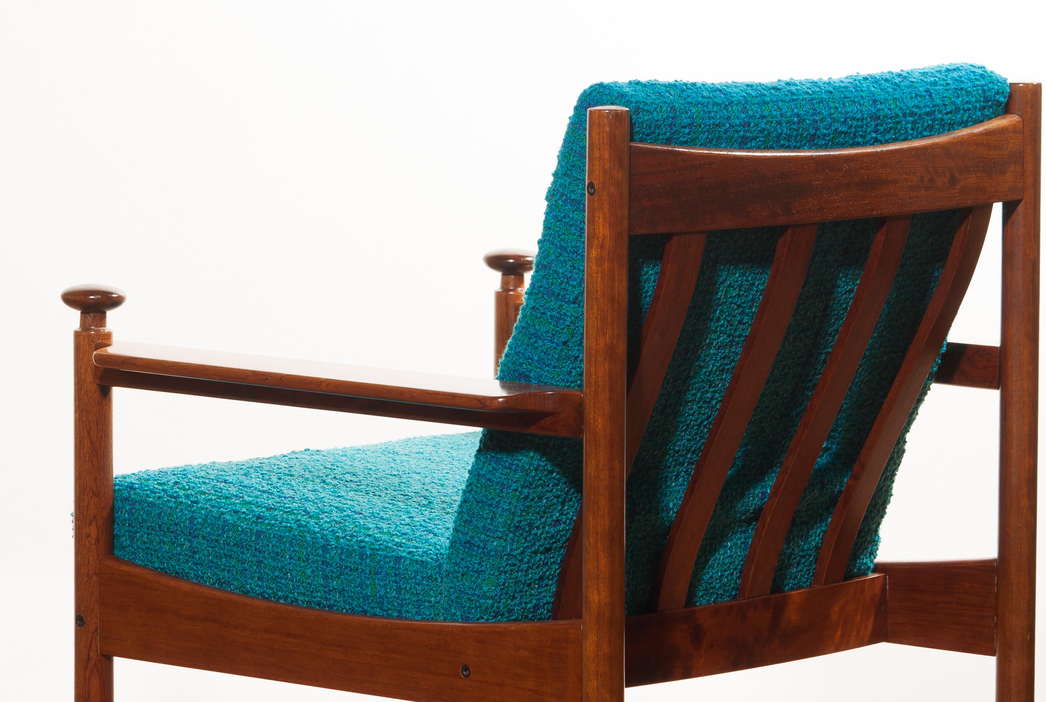 1950s, Pair of Blue Lounge Chairs by Torbjørn Afdal for Sandvik & Co. Mobler In Good Condition In Silvolde, Gelderland