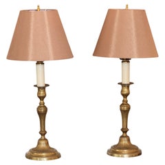 Coppia di lampade a candeliere in ottone degli anni '50