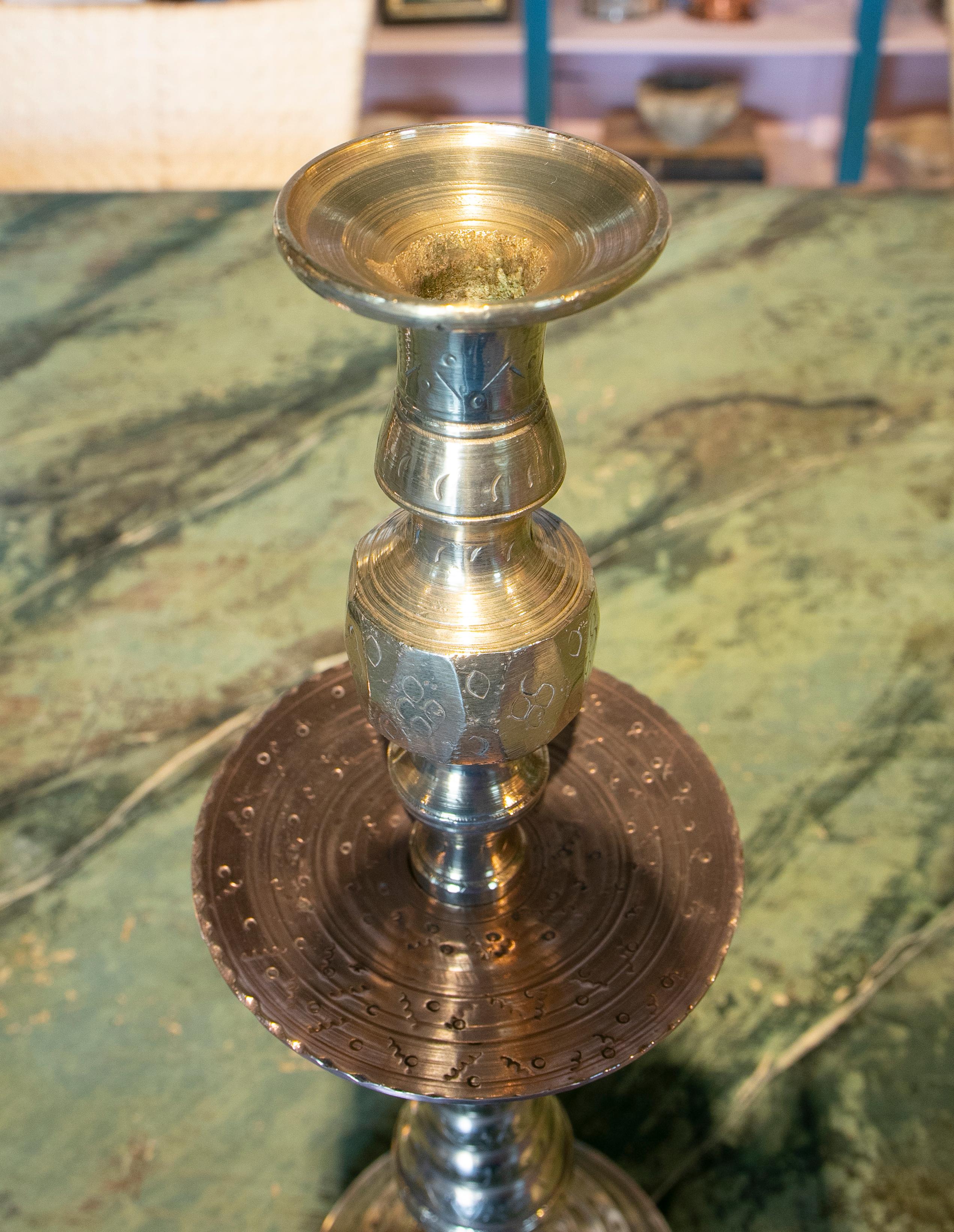 1950s Pair of Bronze Candlesticks For Sale 1