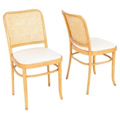 1950s Pair of Caned Prague Dining Chairs, Model 811, by Josef Frank for Thonet