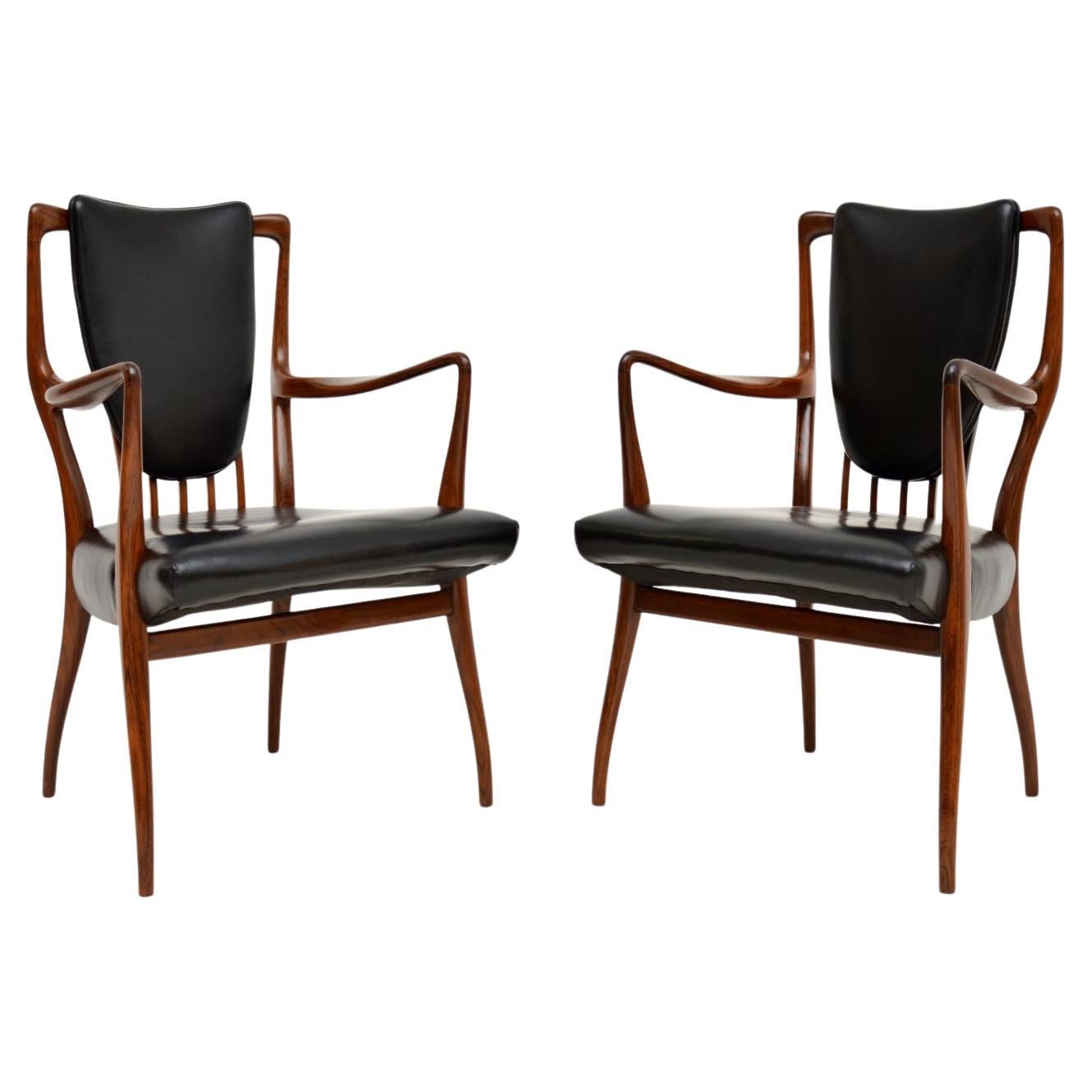 1950s Pair of Carver Armchairs by Andrew Milne For Sale