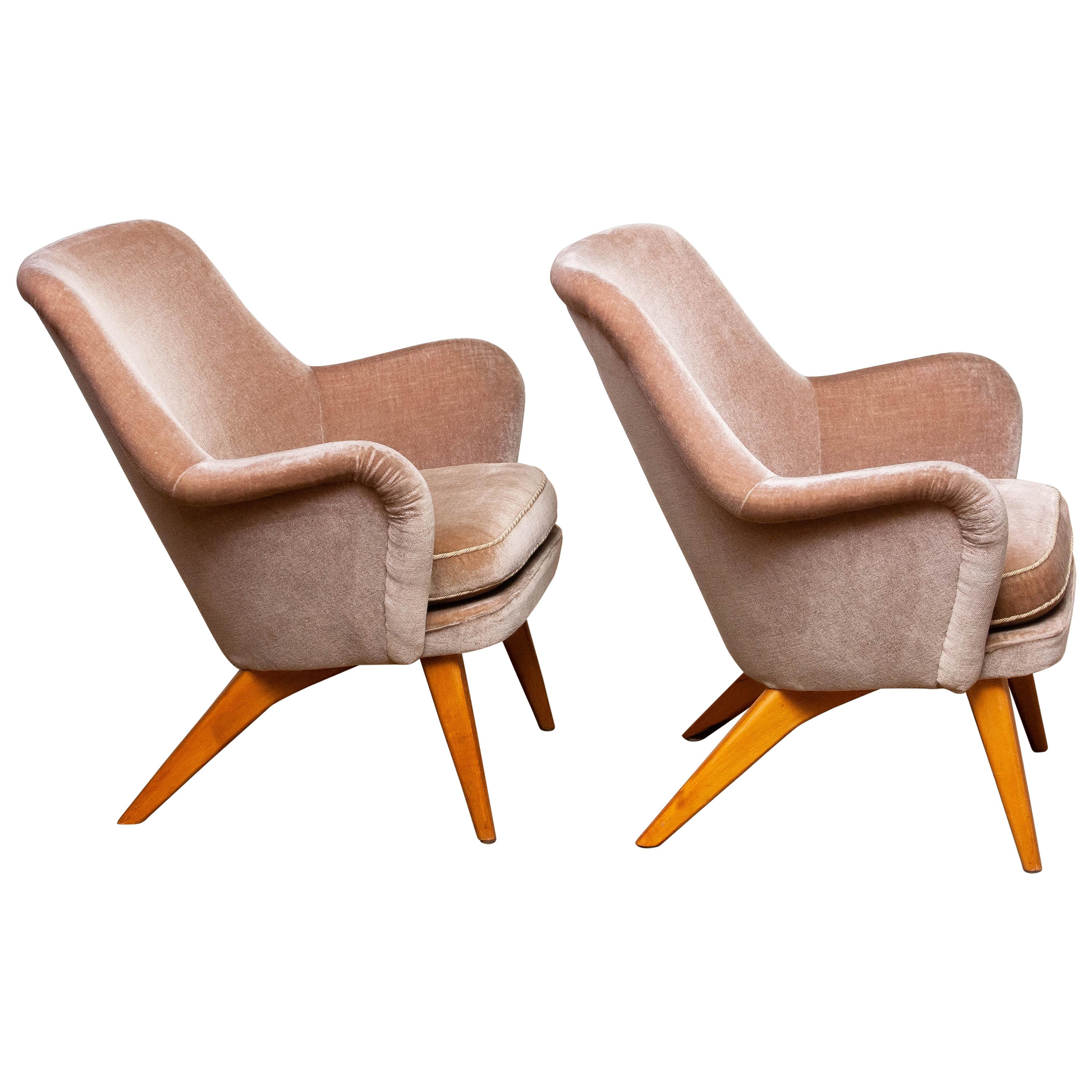 Finnish 1950s Pair of Chairs by Carl Gustav Hiort af Ornäs for Puunveisto Oy-Trasnideri