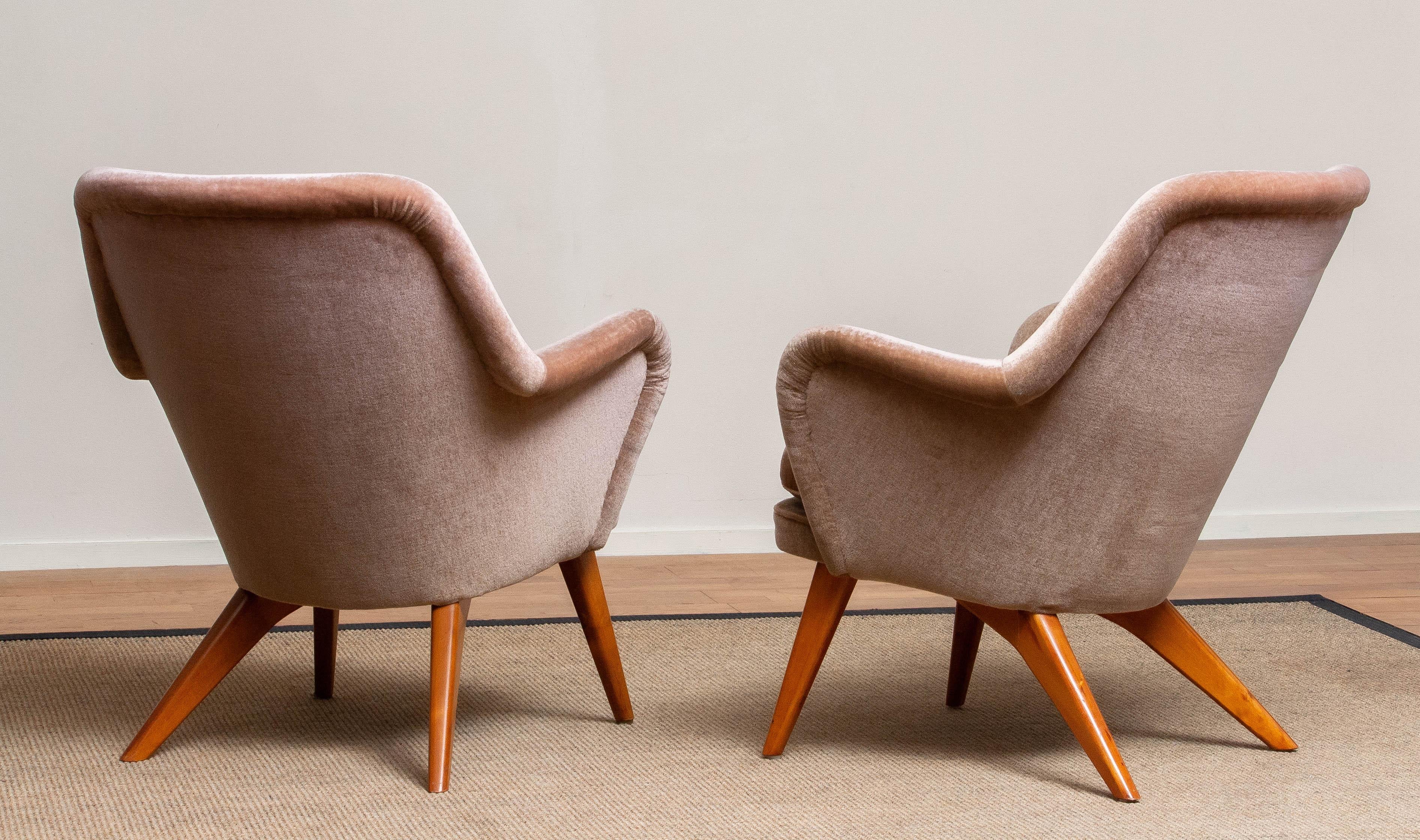 Mid-20th Century 1950s Pair of Chairs by Carl Gustav Hiort af Ornäs for Puunveisto Oy-Trasnideri