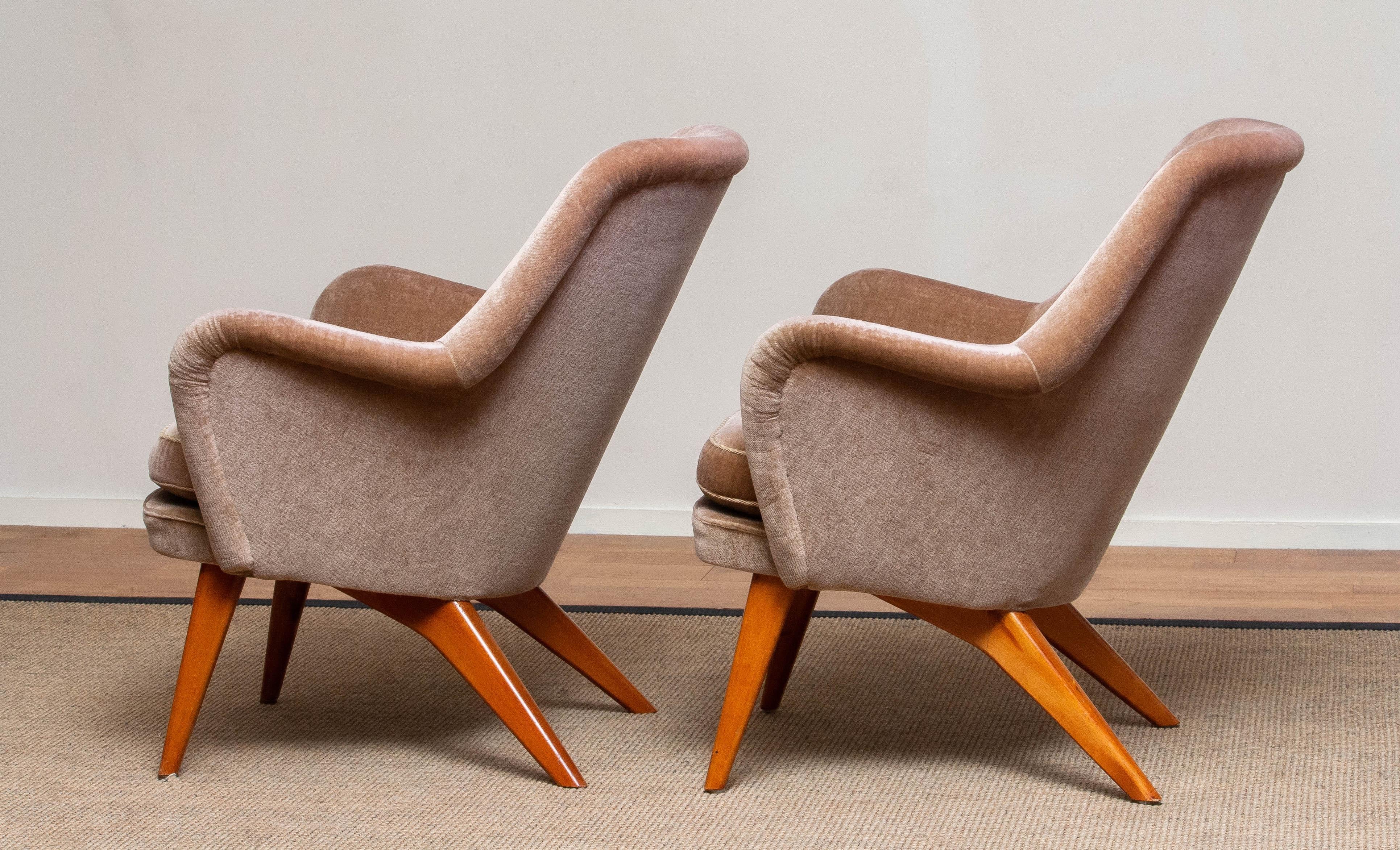 1950s Pair of Chairs by Carl Gustav Hiort af Ornäs for Puunveisto Oy-Trasnideri 1