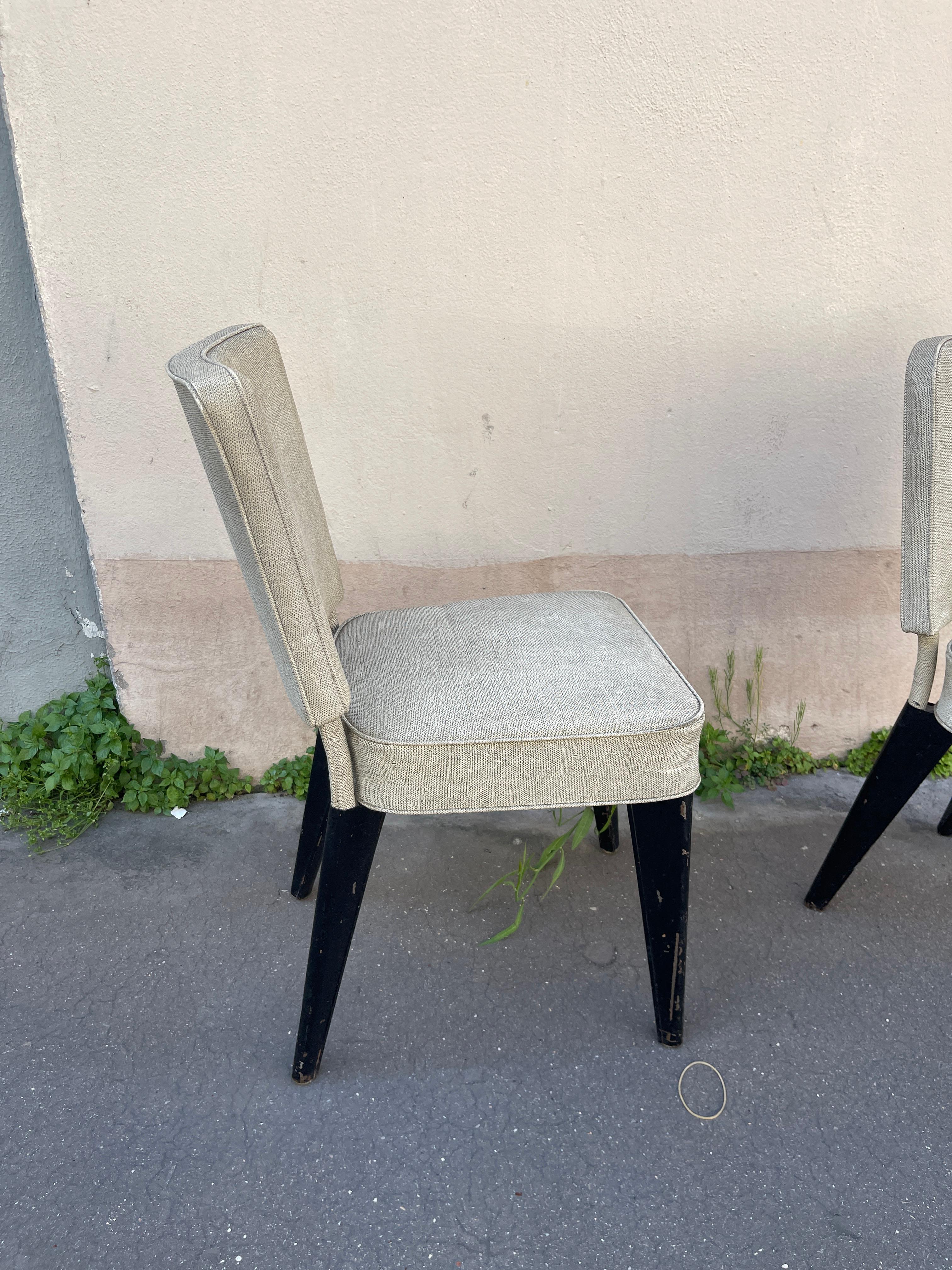 Milieu du XXe siècle 1950's pair of chairs by Dominique en vente