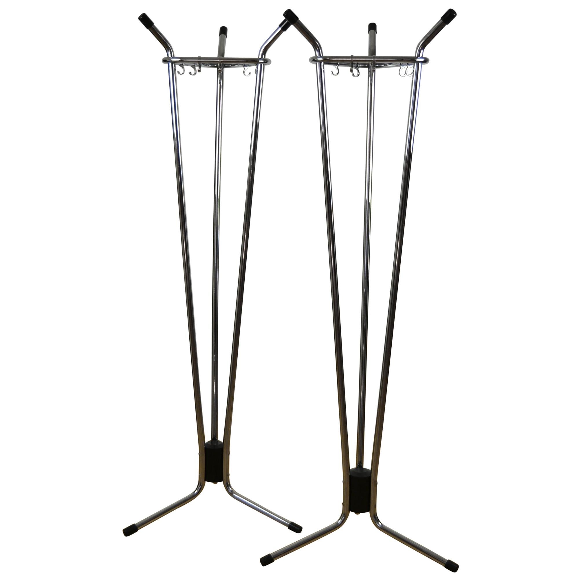 1950s Chrome Coat Racks, Tubax Belgium, Willy Van Der Meeren For Sale
