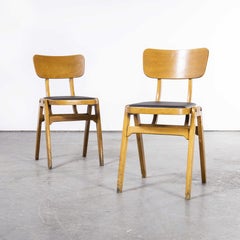 1950's Pair of Classic Centa Diner Chairs, Black Reupholstered