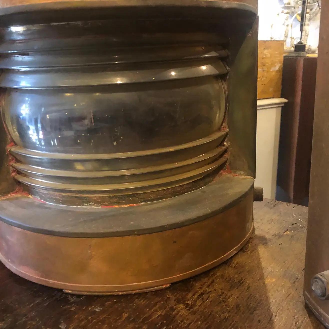 1950s, Pair of Copper and Brass Italian Boat Lamps 5