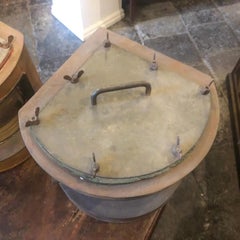 Paire de lampes de bateau italiennes en cuivre et laiton des années 1950